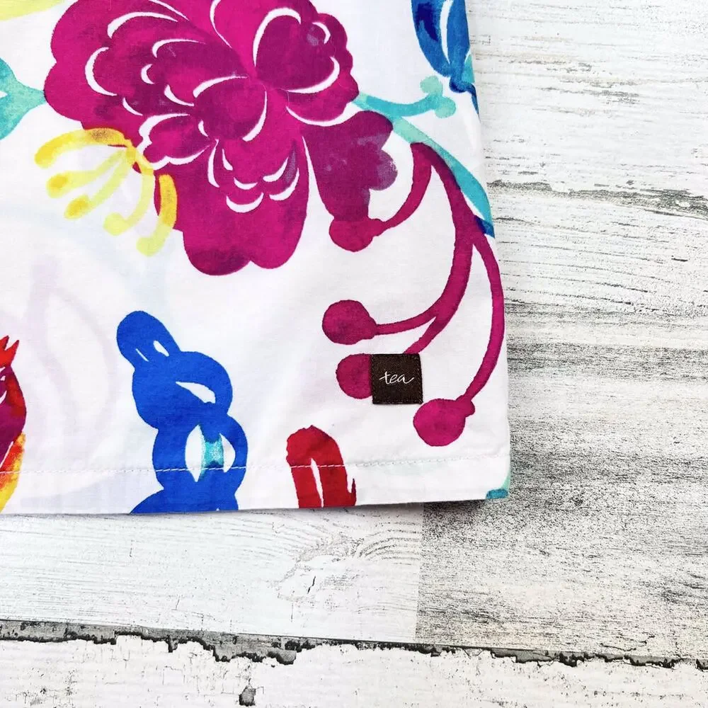 🌻3/$25 Tea Collection Dress Girls 2 Colorful Watercolor Ruffle Sleeveless Cotton